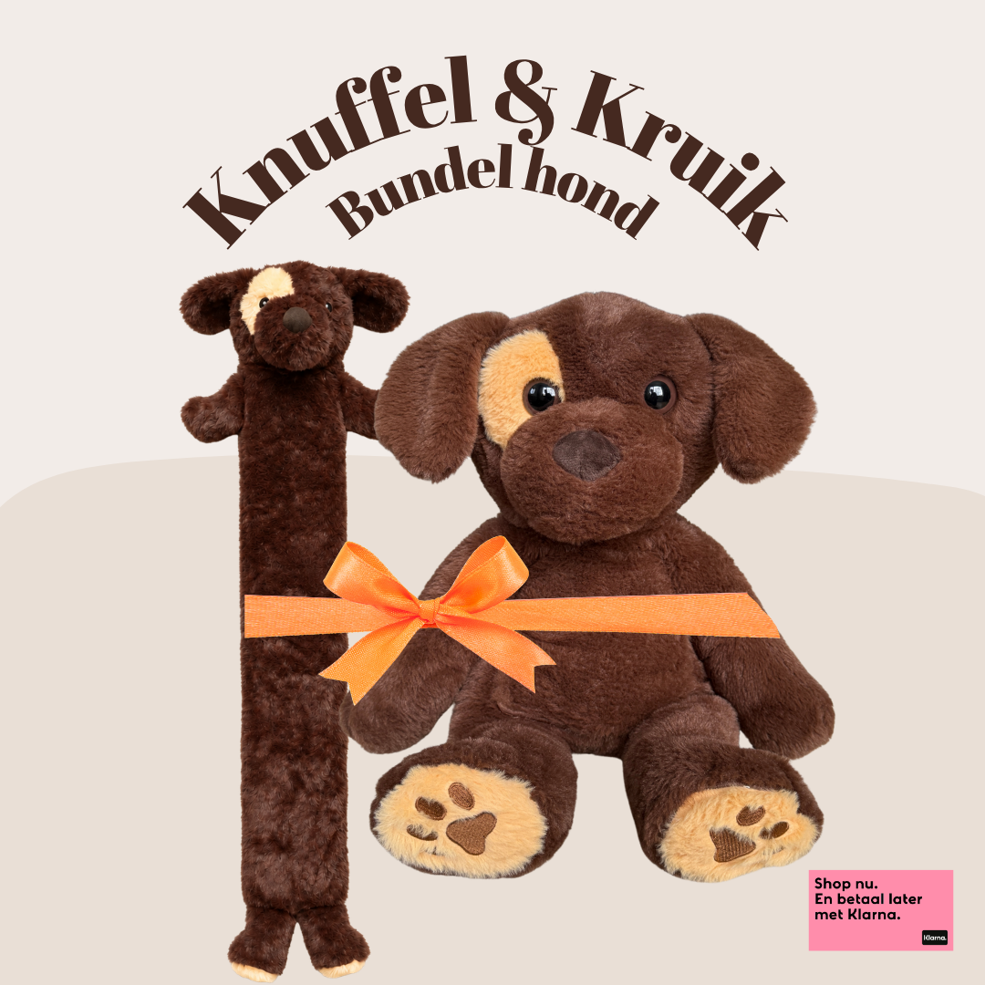 Verzwaringsknuffel Hond 2,2 kg met Knuffelkruik (75cm/2L)
