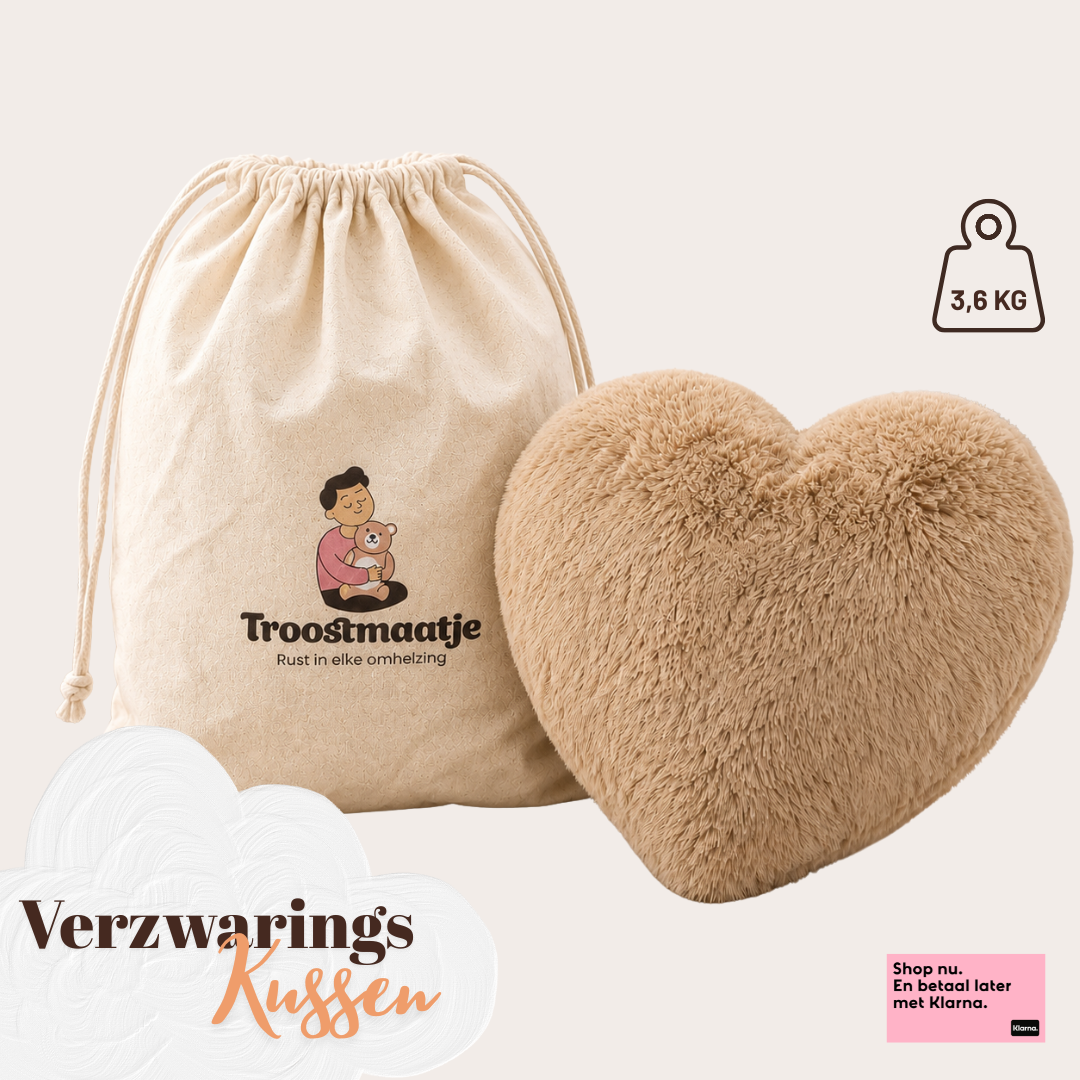 Troostmaatje Verzwaringskussen Hart 3,6 kg - Teddystof