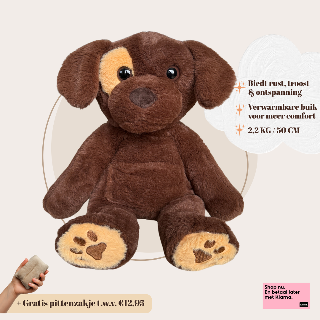 Verzwaringsknuffel Hond 2,2 kg + Gratis Pittenzakje
