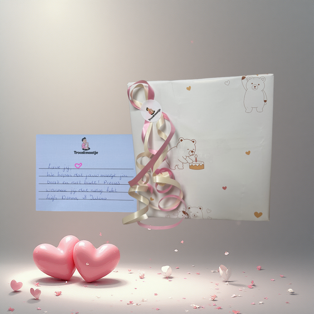 Ingepakt met Troostmaatje cadeaupapier 🎁