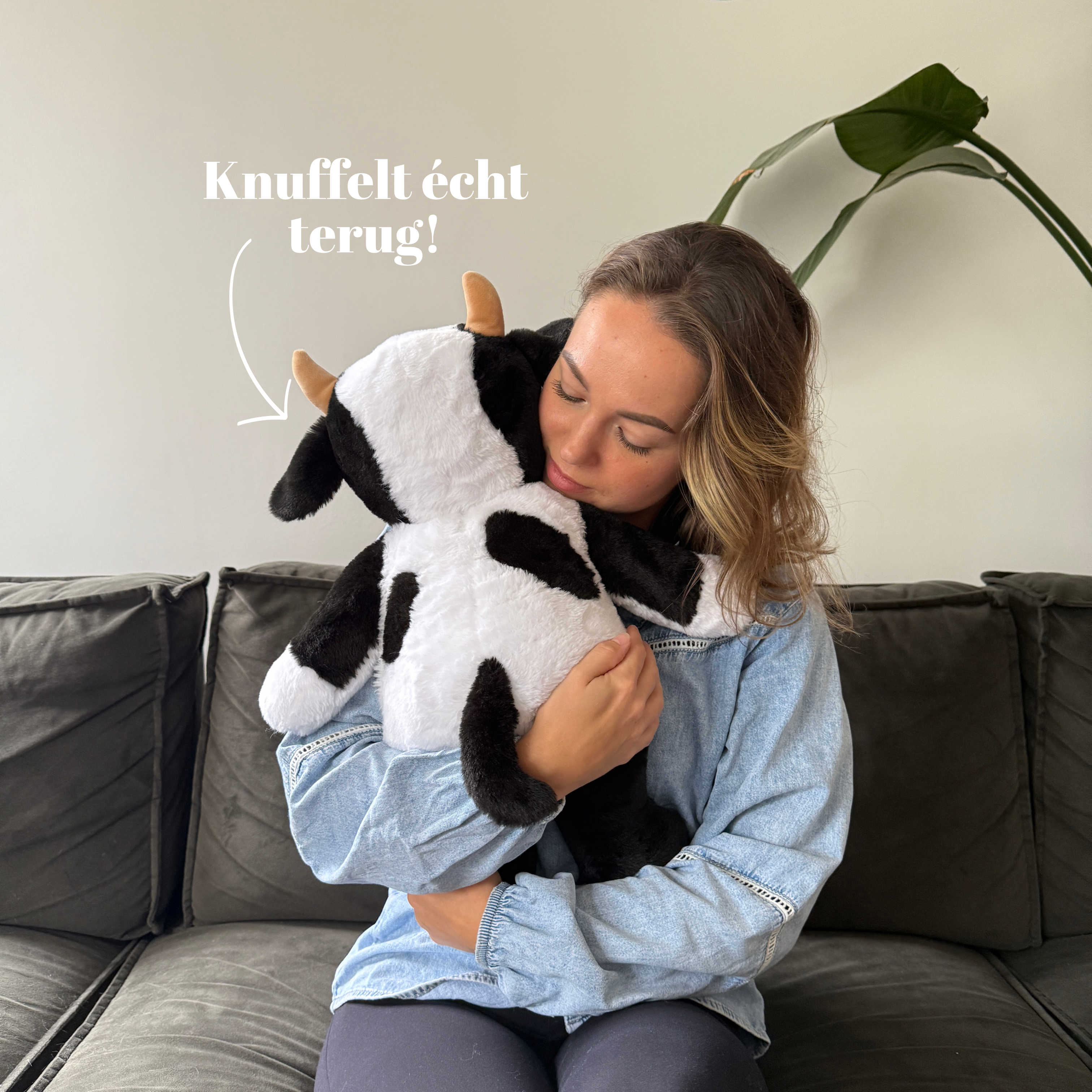 Verzwaringsknuffel Koe 2,2 kg + Gratis Pittenzakje