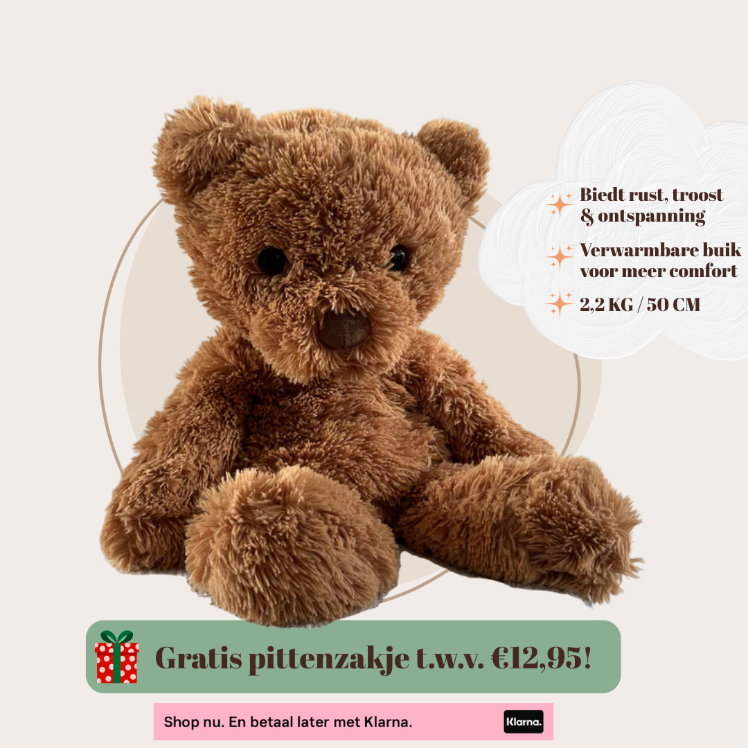 Verzwaringsknuffel Teddy Beer 2,2 kg + Gratis Pittenzakje