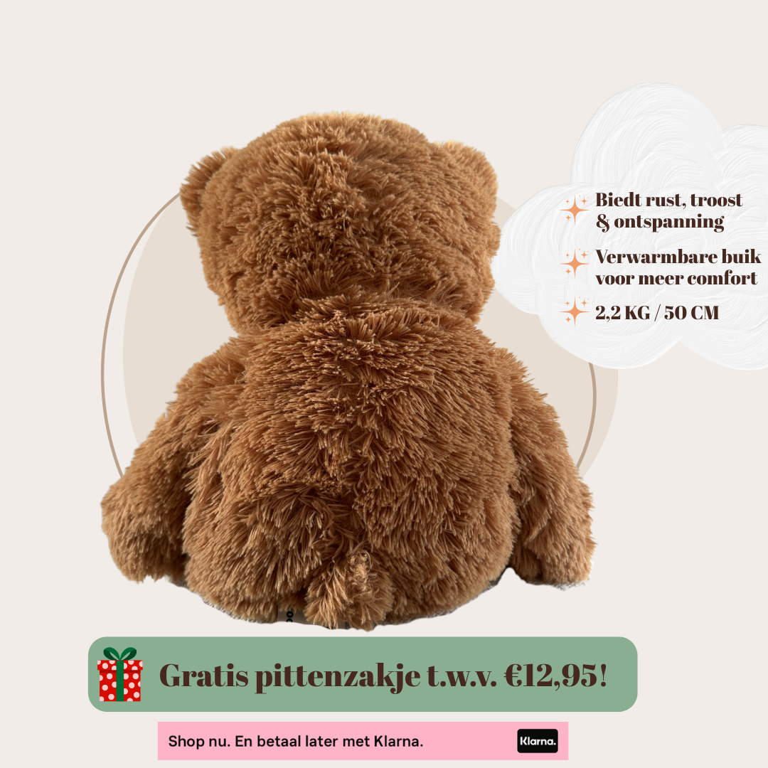Verzwaringsknuffel Teddy Beer 2,2 kg + Gratis Pittenzakje