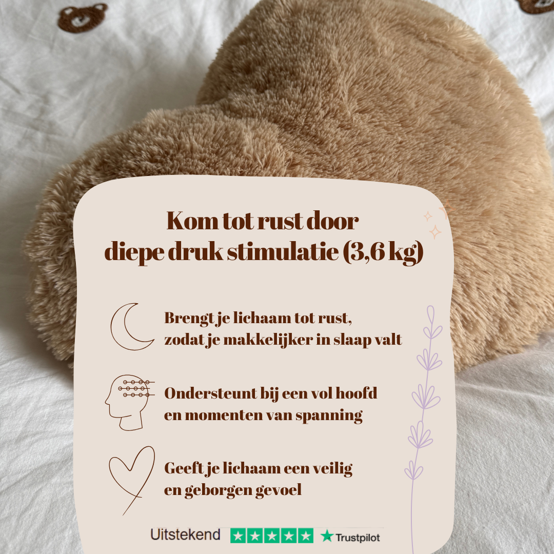 Troostmaatje Verzwaringskussen Hart 3,6 kg - Teddystof