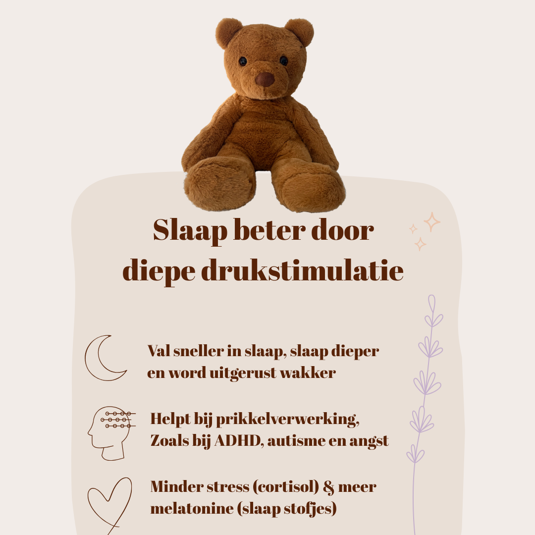 Verzwaringsknuffel Beer 2,2 kg met Knuffelkruik (75cm/2L)